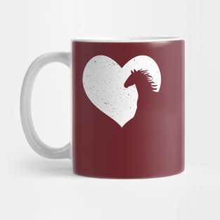 Heart with Horse Silhouette - Distresses Horseback Riding Equestrian Gift Mug